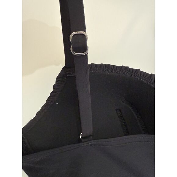 Miraclesuit Size 10 One Piece Swimsuit Solid Black Ruched Gathered Front Womens - Picture 7 of 10